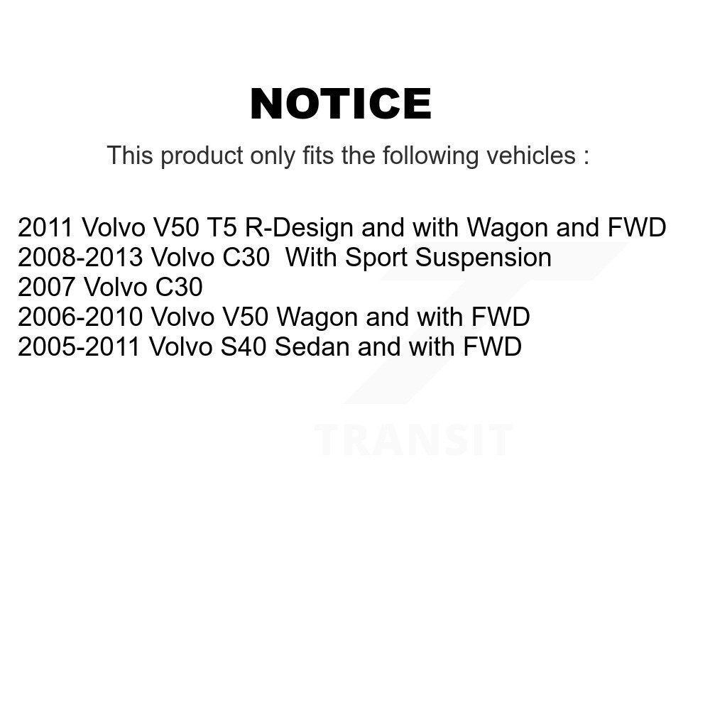Front Rear Complete Strut Shock & TOR sway Bar Link Kit (8Pc) For Volvo S40 C30 V50 KSS-107770
