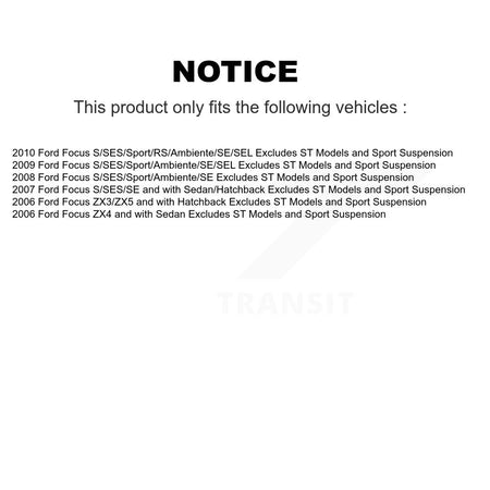 Front Rear Complete Suspension Strut Shock & TQ Bar Link Kit (8Pc) For Ford Focus KSS-107789