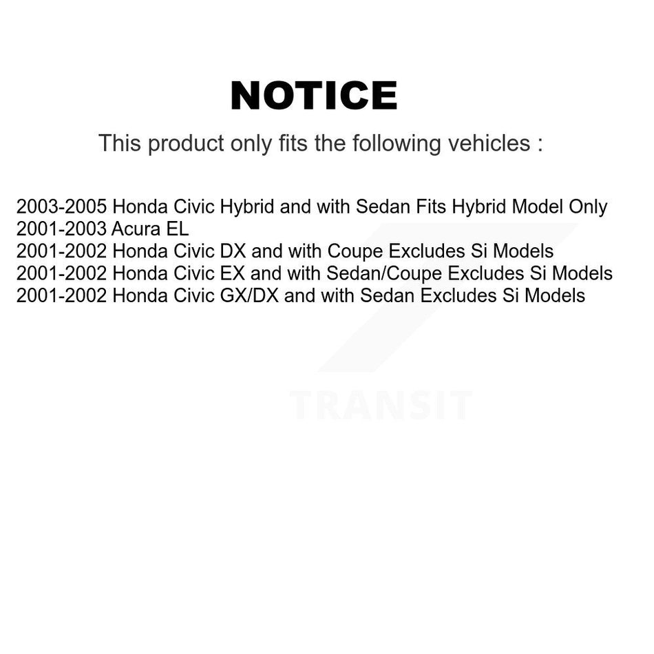 Front Rear Complete suspension Strut & TQ Bar Link Kit (8Pc) For Honda Civic Acura EL KSS-107859