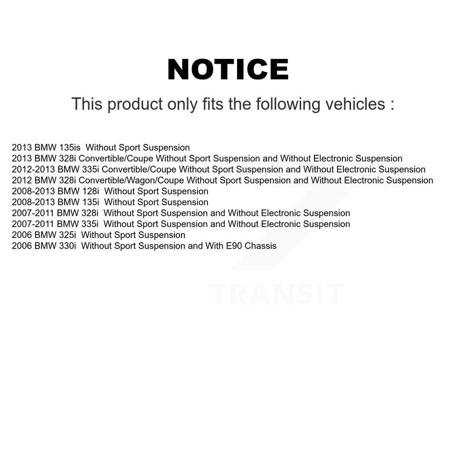 Front Rear Strut Shock & TOR Bar Link Kit (8Pc) For BMW 328i 335i 128i 135i 325i KSS-107914