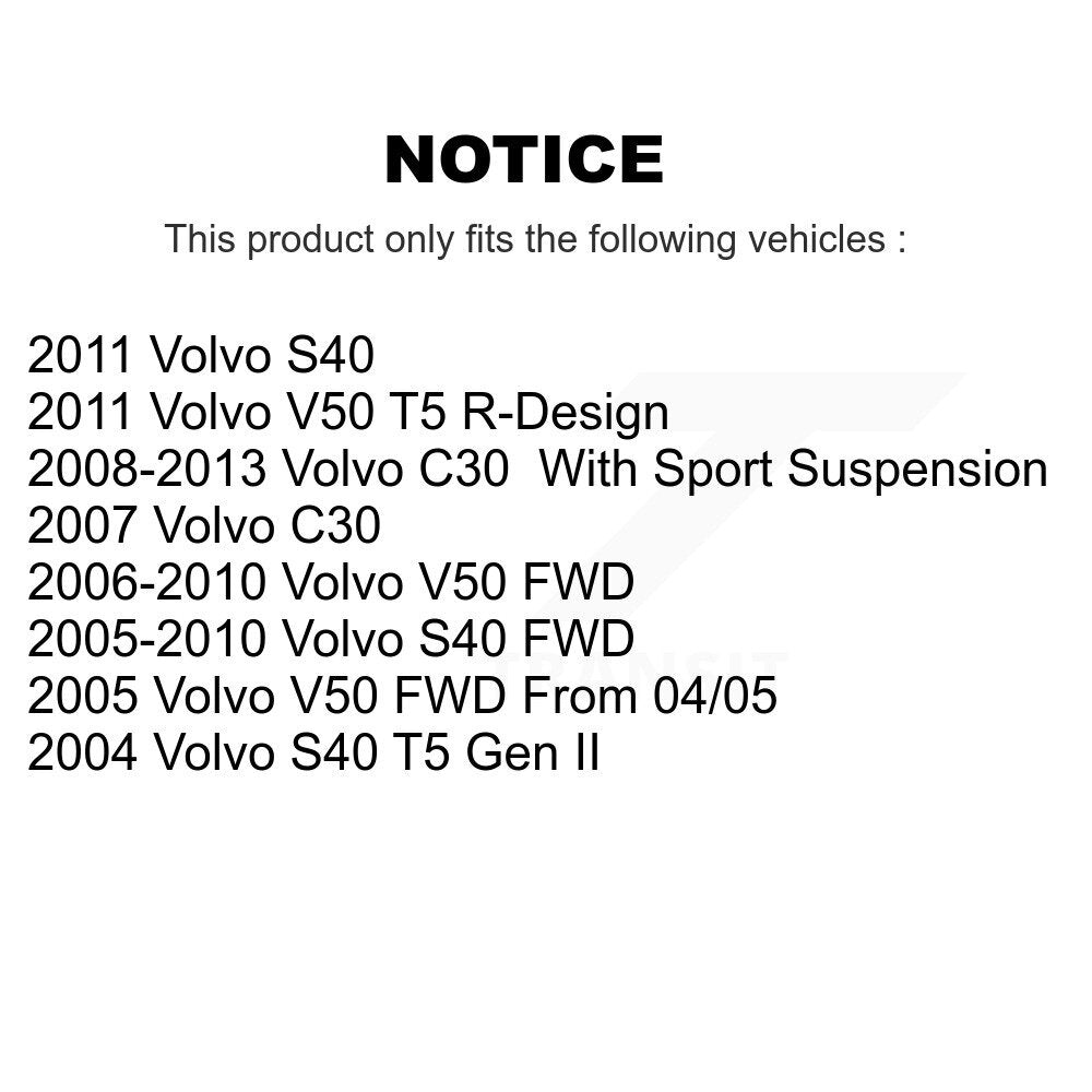 Front Rear Suspension Strut Shock & TQ sway Bar Link Kit (8Pc) For Volvo S40 C30 V50 KSS-107973