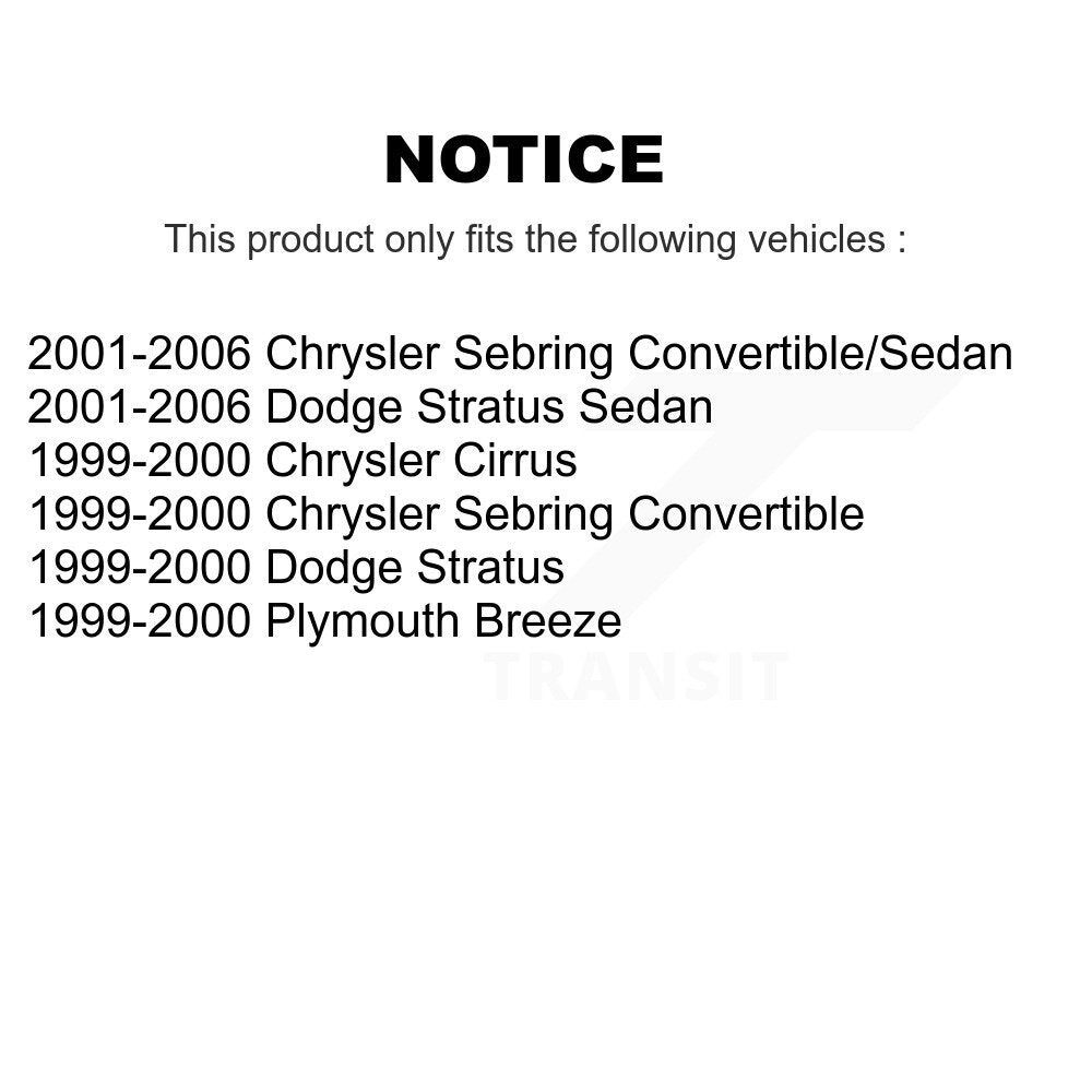 Front Rear Strut & TOR Bar Link Kit For Chrysler Sebring Cirrus Dodge Stratus Plymouth KSS-108162