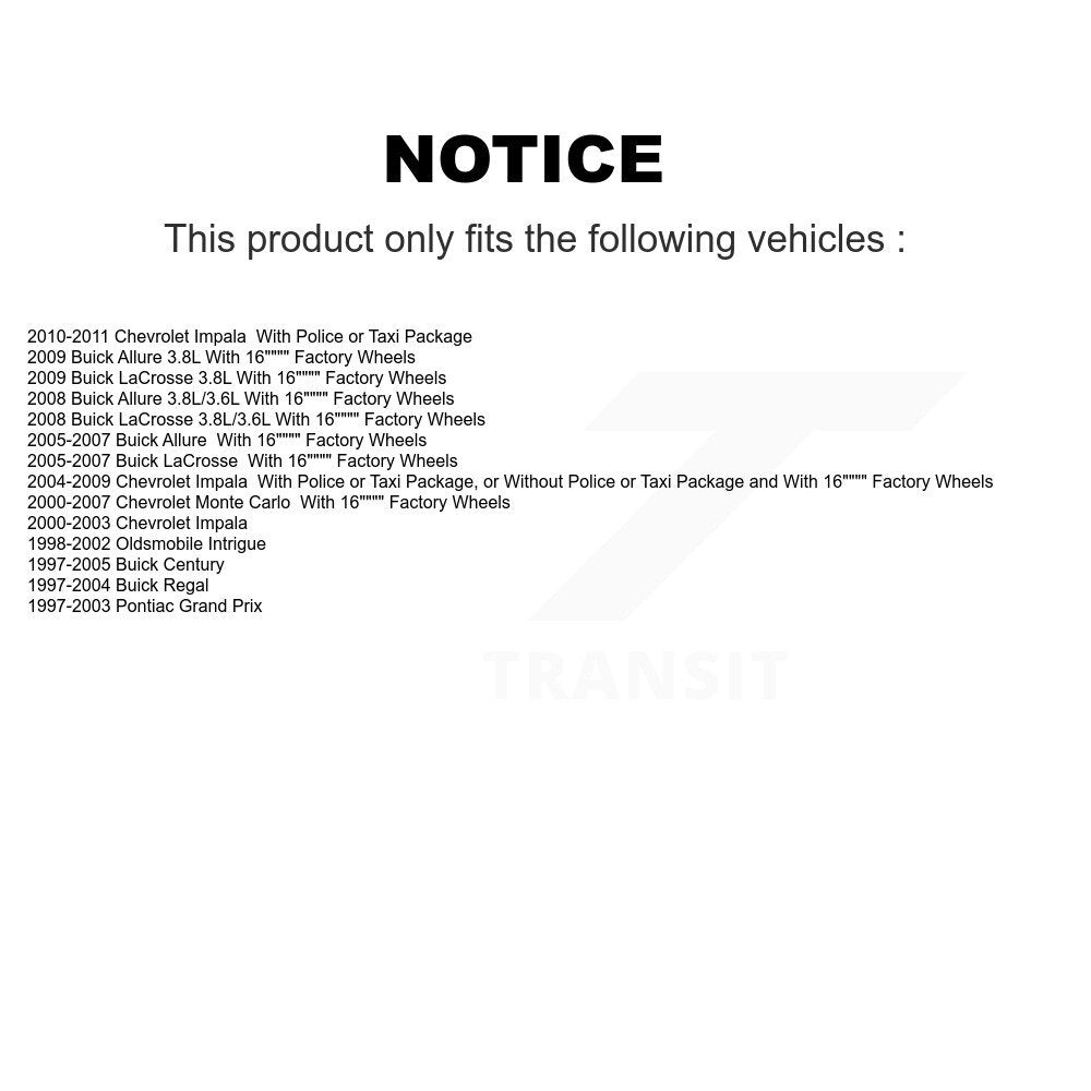 Front Rear Strut & TQ Bar Link Kit For Chevrolet Impala Buick LaCrosse Century Allure KSS-108172