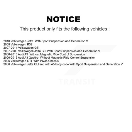 Front Rear Strut Shock & TQ Bar Link Kit For Volkswagen Jetta GTI Audi A3 Quattro KSS-108196