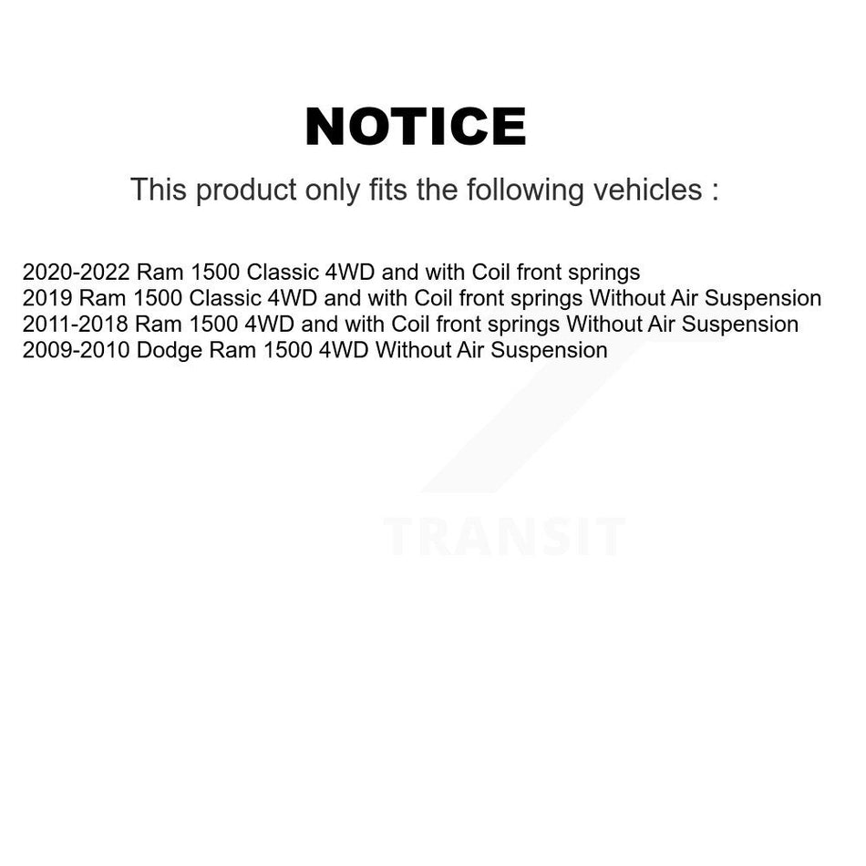 Front Rear Suspension Strut Shock & TOR sway Bar Link Kit For Ram 1500 Classic Dodge KSS-108265