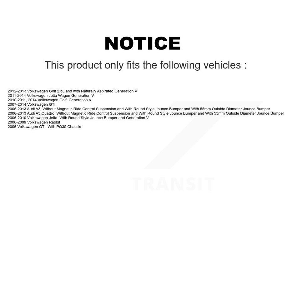 Rear Strut And TOR Link Kit Mount For Volkswagen Jetta Golf Rabbit GTI Audi A3 KSS-108298