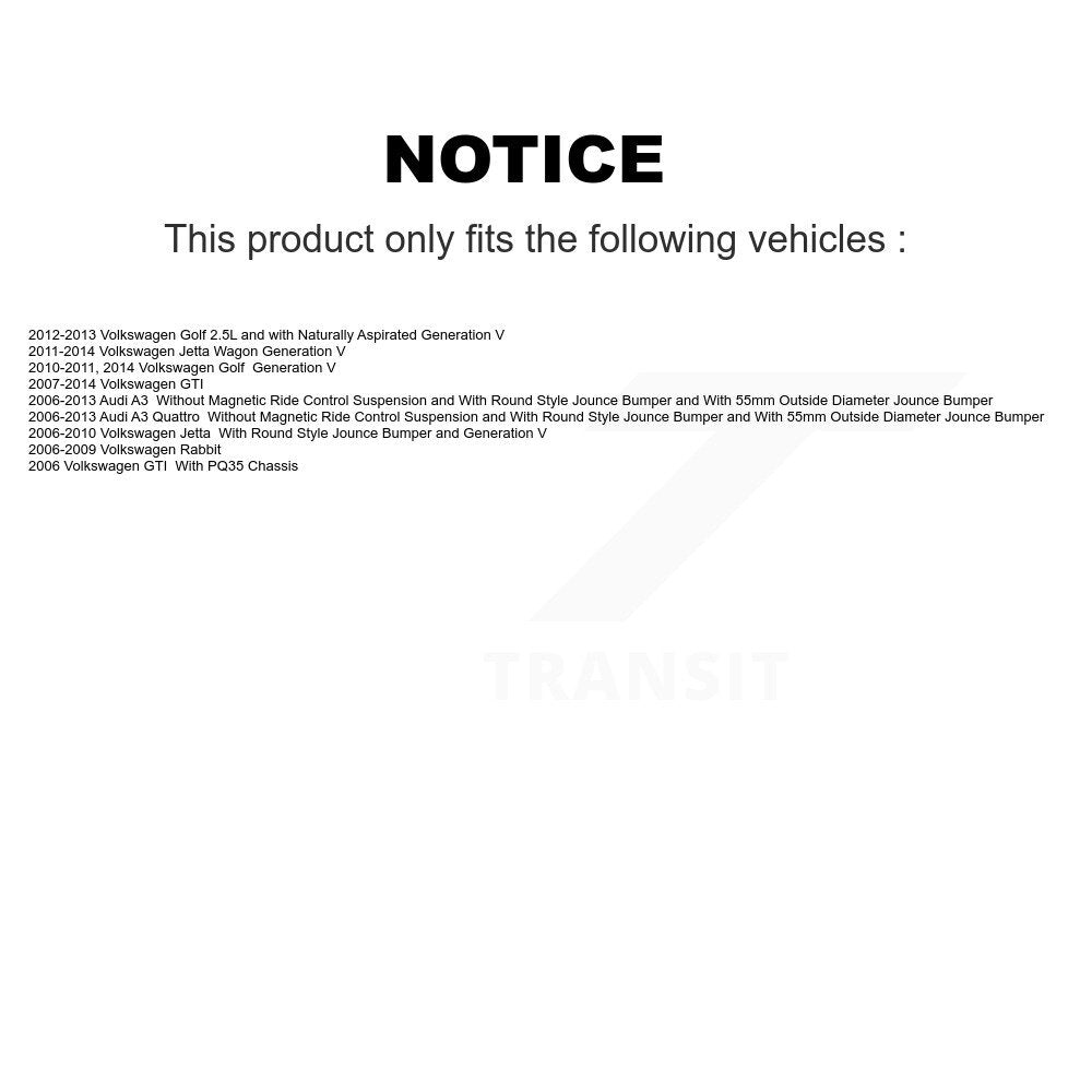 Rear Strut And TOR Link Kit Mount For Volkswagen Jetta Golf Rabbit GTI Audi A3 KSS-108306