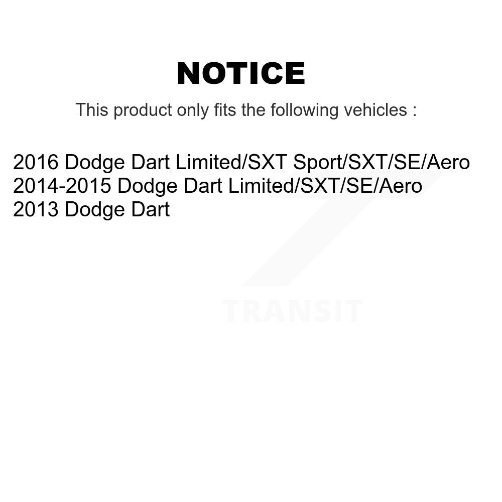 Front Left Strut And TOR Link Kit Mount For Dodge Dart KSS-108322