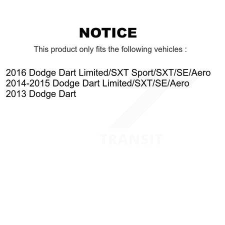 Front Left Strut And TOR Link Kit Mount For Dodge Dart KSS-108322