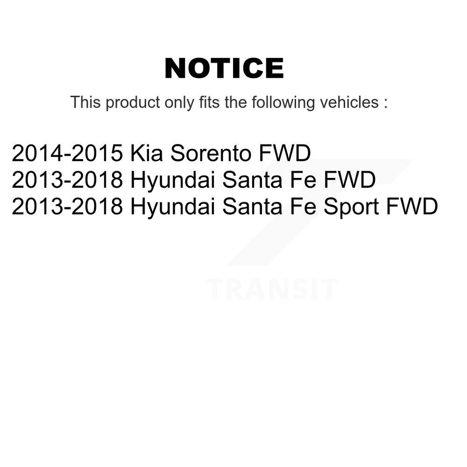 Rear Shock And TOR Link Kit For Hyundai Santa Fe Sport Kia Sorento FWD KSS-108349
