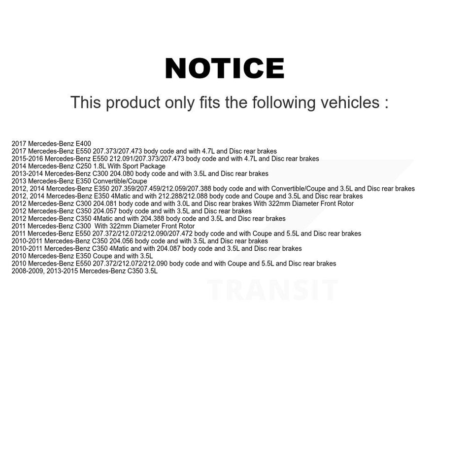 Front Rear Semi-Metallic Brake Pads Wear Sensor Kit For Mercedes-Benz C300 C350 E350 E550 KSW-100161