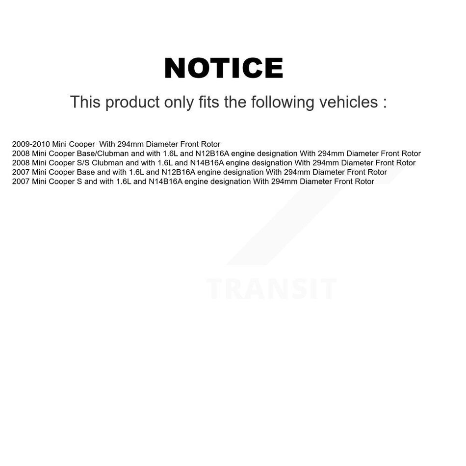 Front Semi-Metallic Disc Brake Pads And Wear Sensors Kit For Mini Cooper KSW-100441