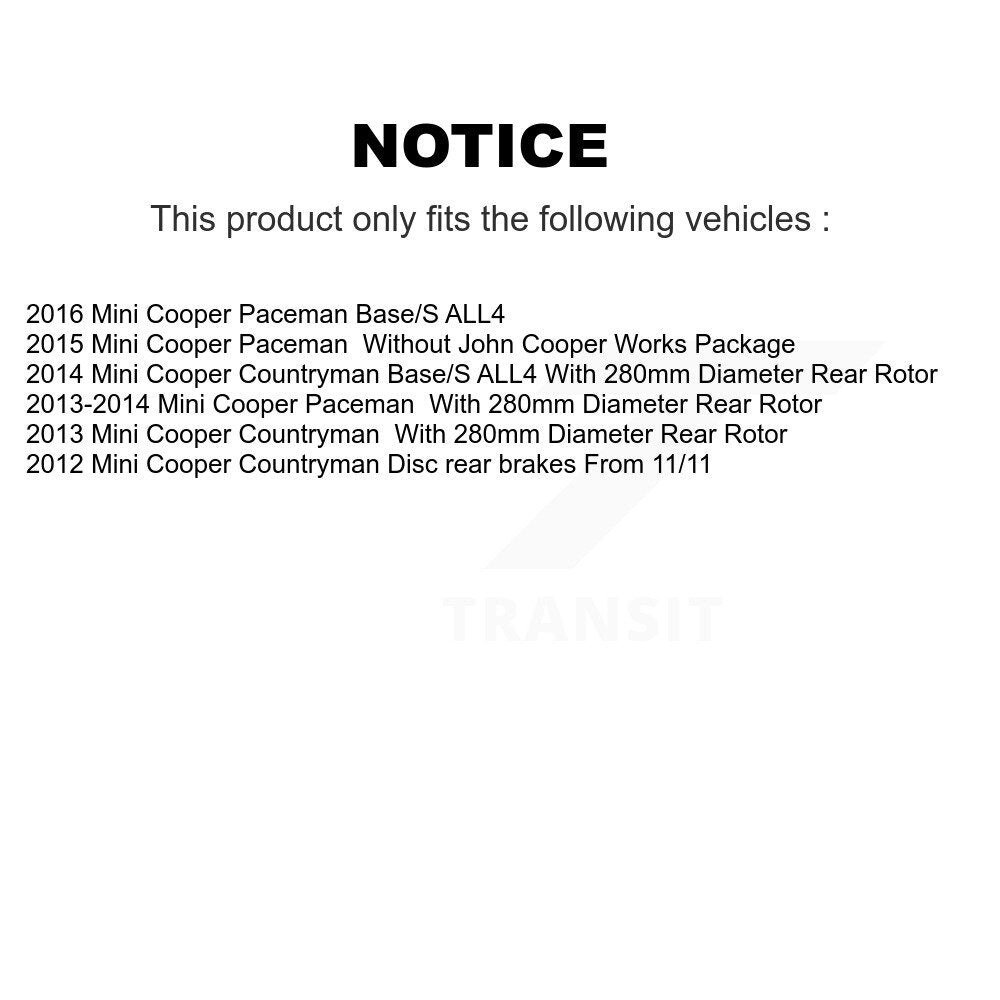 Rear Semi-Metallic Disc Brake Pads And Wear Sensor Kit For Mini Cooper Countryman Paceman KSW-100500
