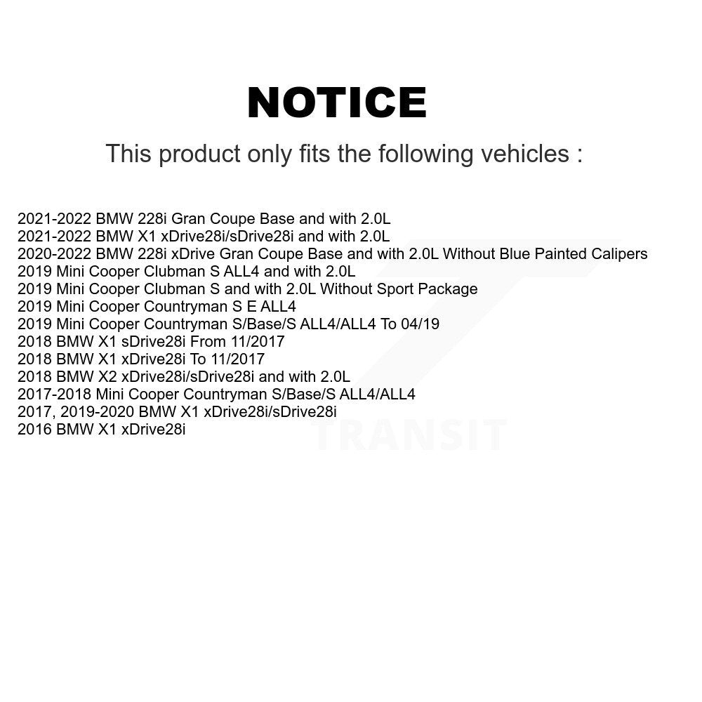 Front Rear Semi-Metallic Brake Pad & Wear Sensor Kit For BMW X1 Mini Cooper Countryman X2 KSW-100717