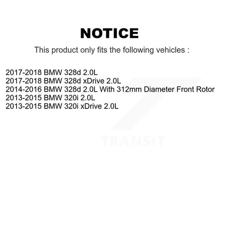Front Rear Semi-Metallic Disc Brake Pad And Wear Sensor Kit For BMW 320i xDrive 328d 2.0L KSW-100751
