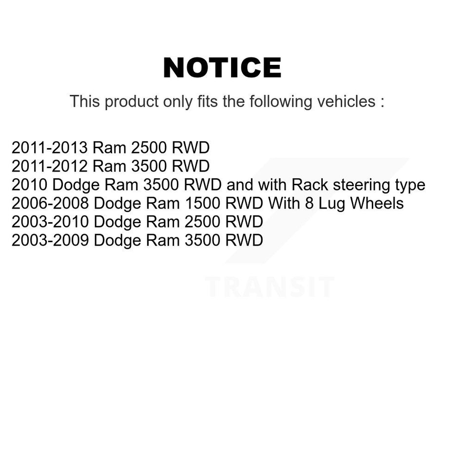 Front Left or Right Steering Tie Rod End & Boot Kit For Dodge Ram 3500 2500 1500 KTB-100358