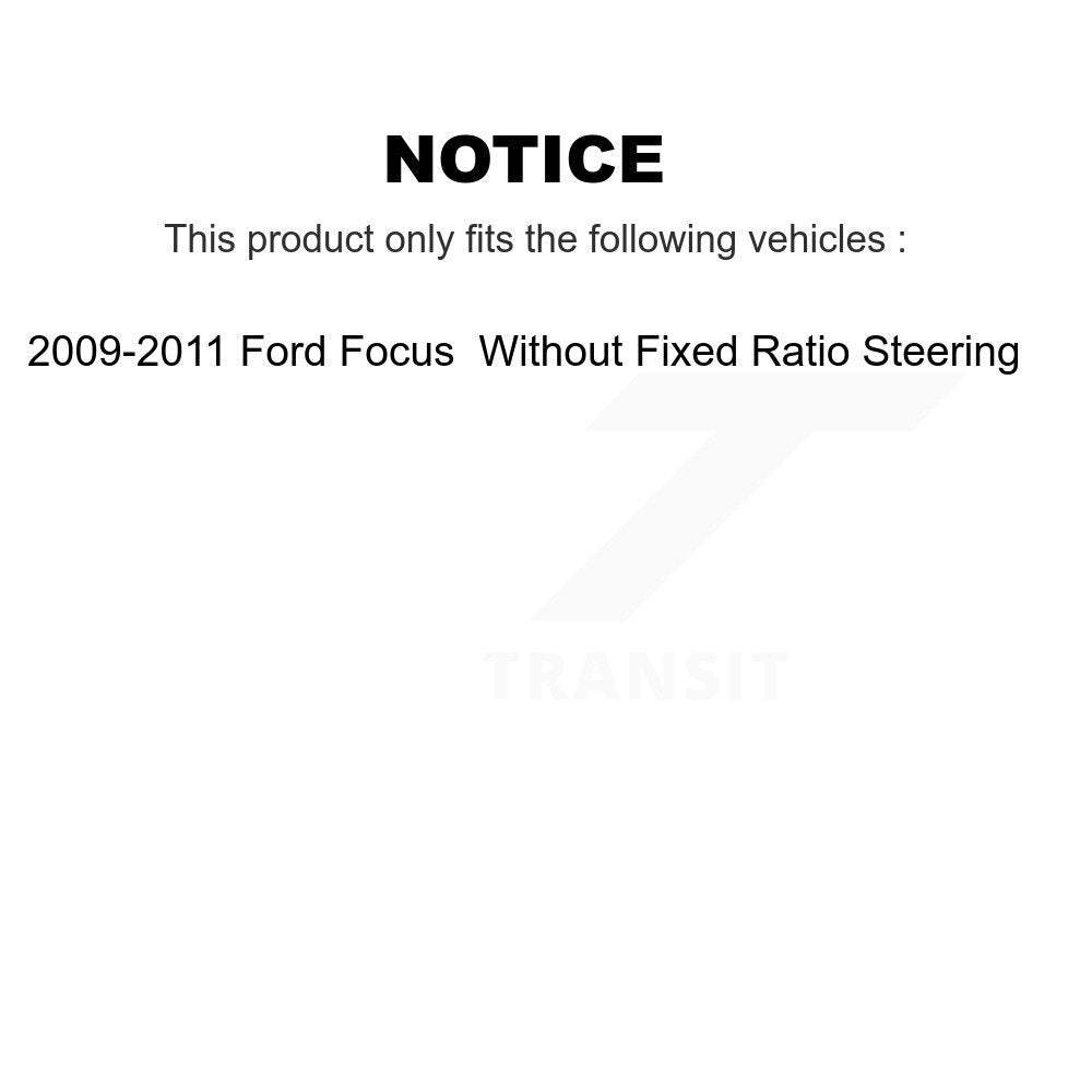Front Left Tie Rod End & Boot Kit For 2009-2011 Ford Focus Without Fixed Ratio Steering KTB-100500