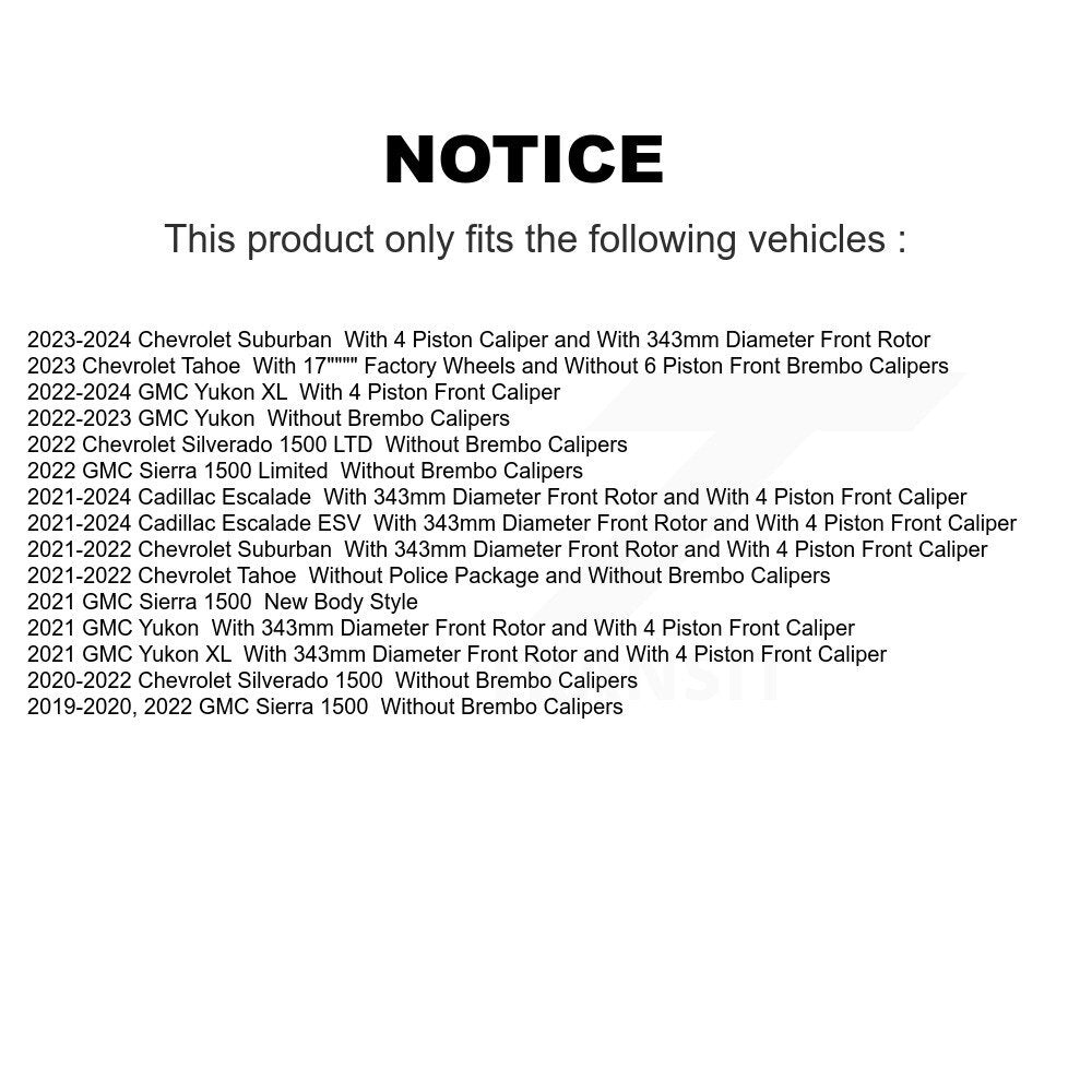 Front Rear Ceramic Brake Pads Kit For GMC Chevrolet Silverado 1500 Sierra Yukon Tahoe XL KTC-100659