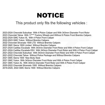 Front Rear Ceramic Brake Pads Kit For GMC Chevrolet Silverado 1500 Sierra Yukon Tahoe XL KTC-100659