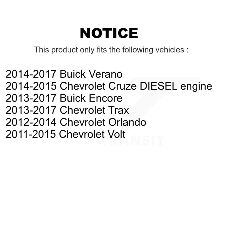 Front Rear Ceramic Brake Pads Kit For Chevrolet Cruze Buick Trax Verano Encore Orlando KTC-100788