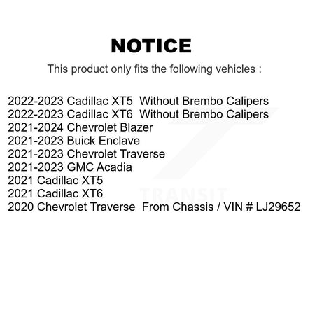 Front Rear Ceramic Brake Pads Kit For Chevrolet Traverse Blazer Cadillac GMC Acadia XT5 KTC-100872