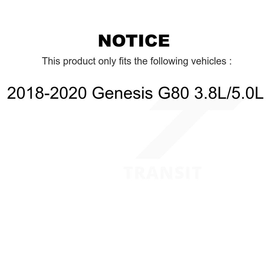 Front Rear Ceramic Brake Pads And Parking Shoes Kit For 2018-2020 Genesis G80 3.8L 5.0L KTN-100957