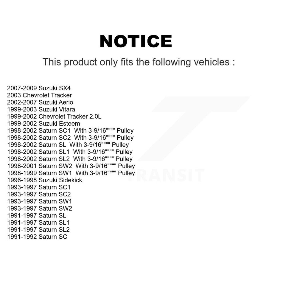 Accessory Drive Belt Tensioner Pulley KTP-89099 For Suzuki SX4 Chevrolet Tracker Saturn Aerio SL1 SL