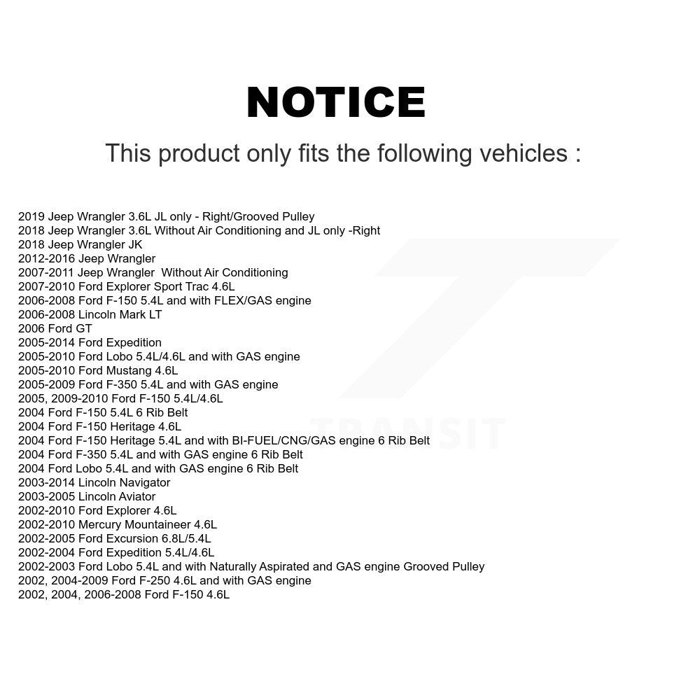 Accessory Drive Belt Idler Pulley KTP-89130 For Ford F-150 Jeep Wrangler Mustang Explorer Expedition