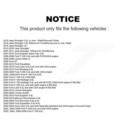 Accessory Drive Belt Idler Pulley KTP-89130 For Ford F-150 Jeep Wrangler Mustang Explorer Expedition