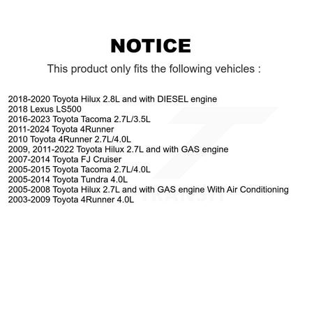 Accessory Drive Belt Idler Pulley KTP-89169 For Toyota Tacoma 4Runner Tundra FJ Cruiser Lexus LS500