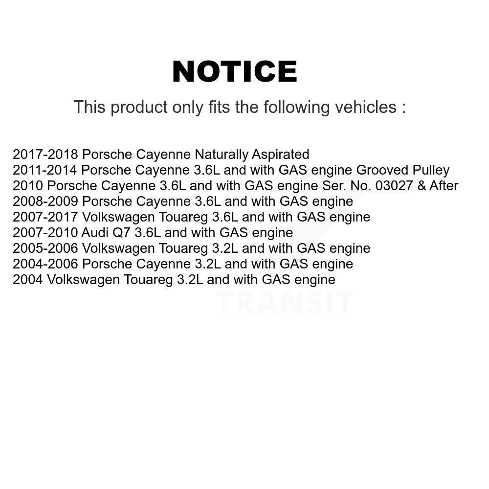 Accessory Drive Belt Tensioner Assembly KTP-89623 For Volkswagen Touareg Porsche Cayenne Audi Q7