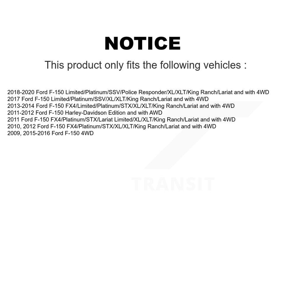Front Suspension Control Arm And Ball Joint Assembly Stabilizer Bar Link Kit For Ford F-150 KTR-100036