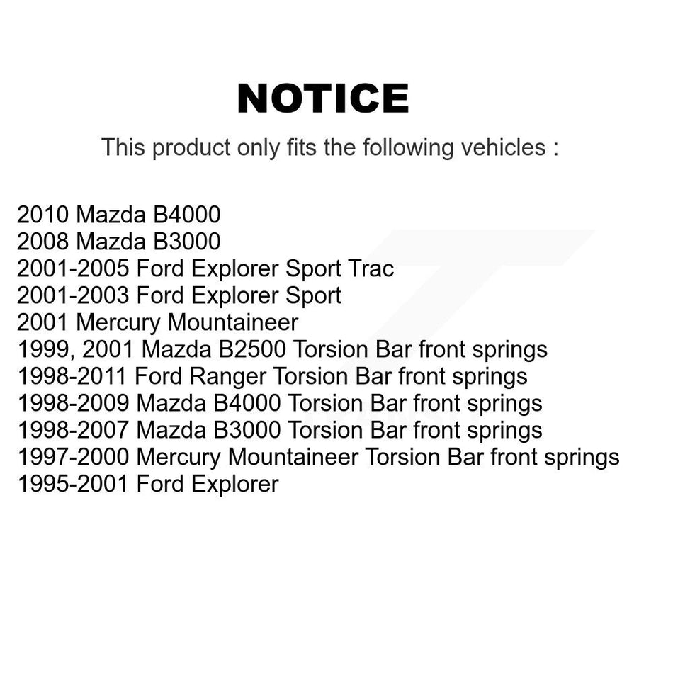 Front Suspension Control Arm And Ball Joint Assembly Stabilizer Bar Link Kit For Ford Ranger Explorer Sport Trac Mazda Mercury Mountaineer B3000 B4000 B2500 KTR-100085