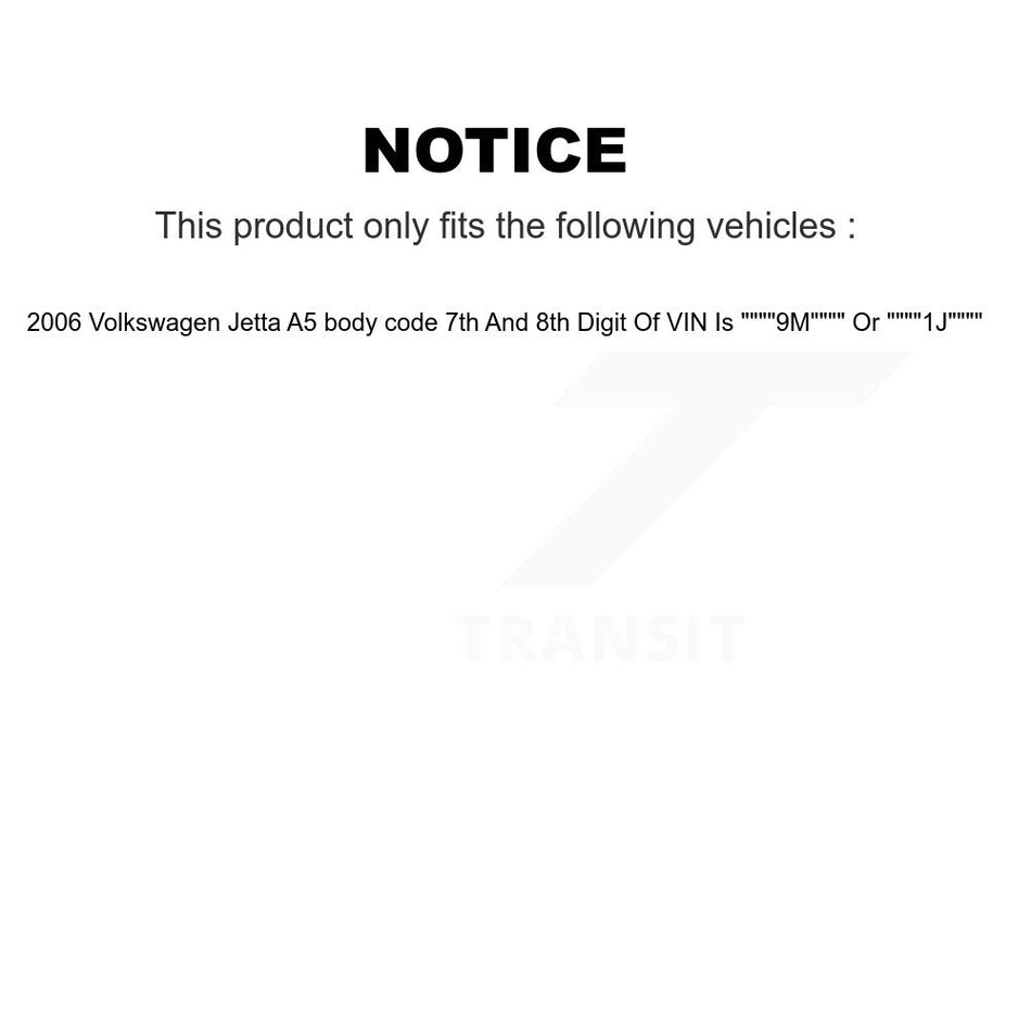 Front Suspension Control Arm And Ball Joint Assembly Stabilizer Bar Link Kit For 2005 Volkswagen Jetta A4 body code 7th 8th Digit Of VIN Is "1K" KTR-100124