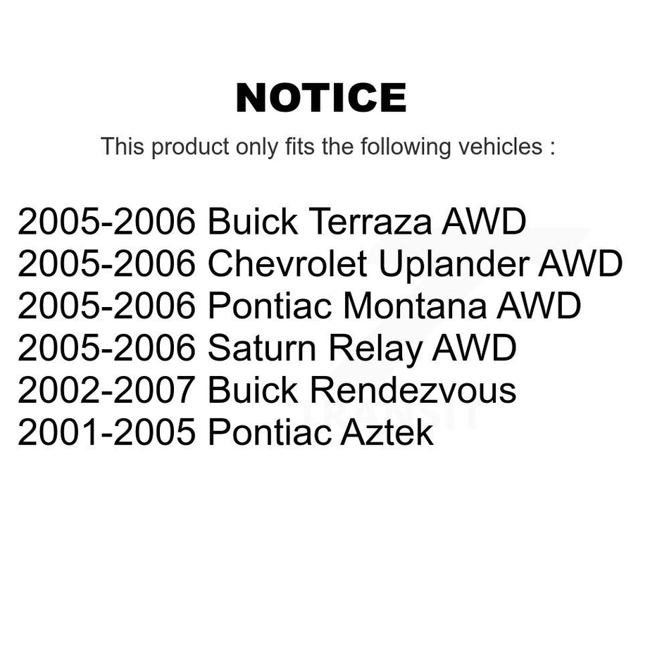 Front Suspension Control Arm And Ball Joint Assembly Stabilizer Bar Link Kit For Buick Rendezvous Pontiac Aztek KTR-100141