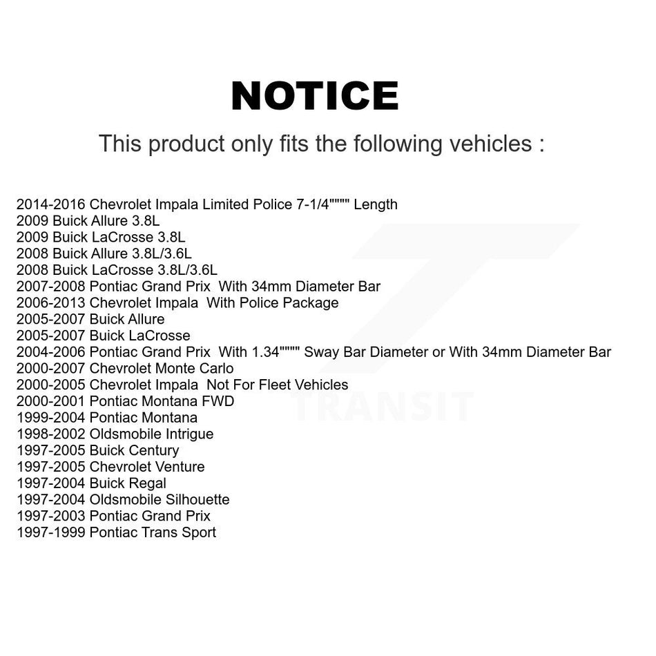 Front Suspension Control Arm Ball Joint Link Kit For Chevrolet Impala Buick Pontiac Grand Prix Century LaCrosse Monte Carlo Venture Limited Regal Oldsmobile Montana Uplander Intrigue Saturn KTR-100193