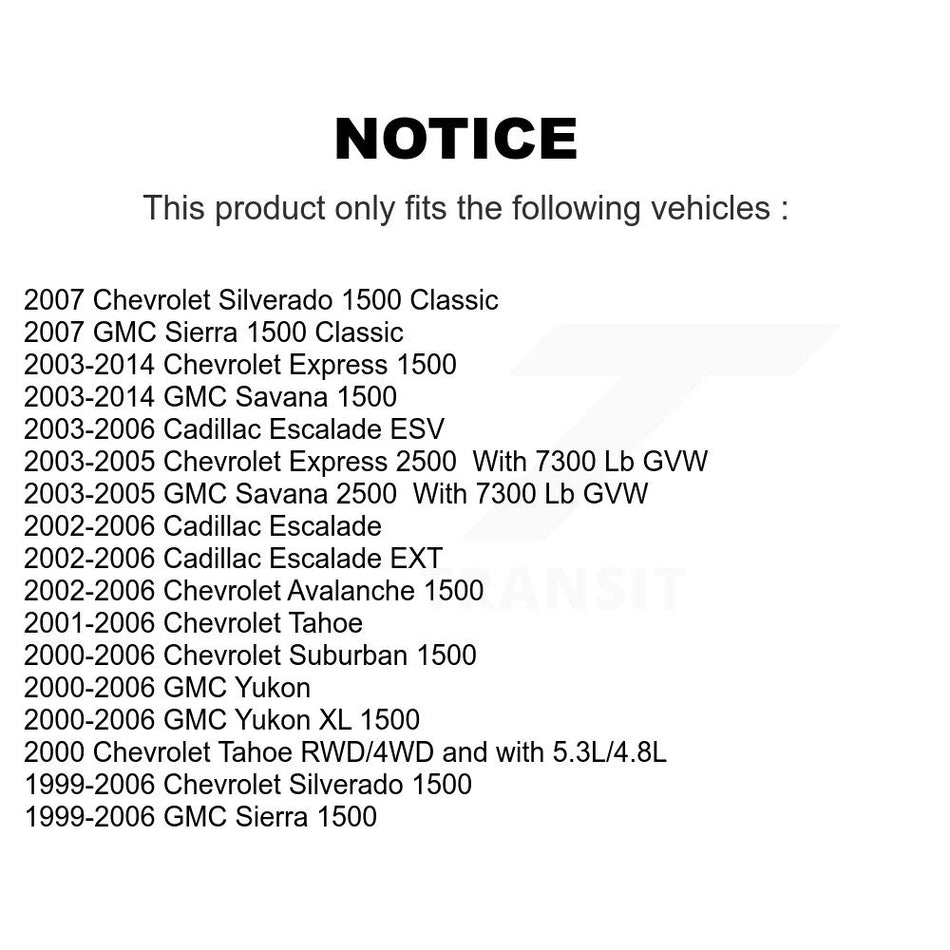 Front Suspension Control Arm And Ball Joint Assembly Stabilizer Bar Link Kit For Chevrolet Silverado 1500 GMC Tahoe Sierra Suburban Yukon Avalanche XL Cadillac Classic Escalade ESV EXT KTR-100327