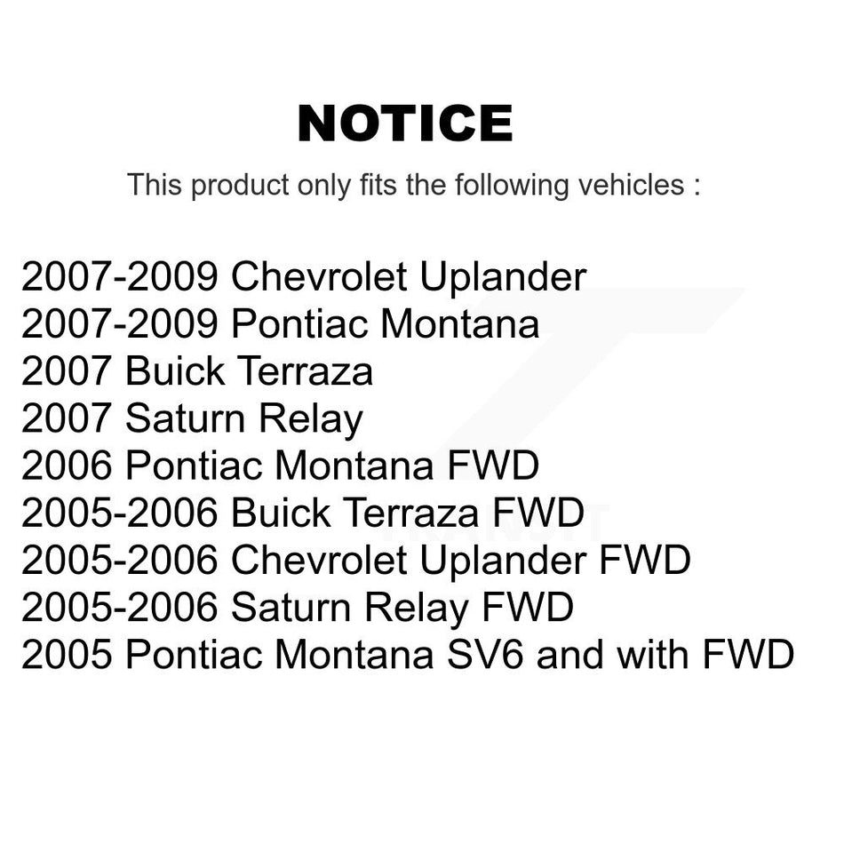 Front Suspension Control Arm And Ball Joint Assembly Steering Tie Rod End Sway Link Kit (8Pc) For Chevrolet Uplander Pontiac Montana Buick Terraza Saturn Relay Without Bar Mounting Tab KTR-100421