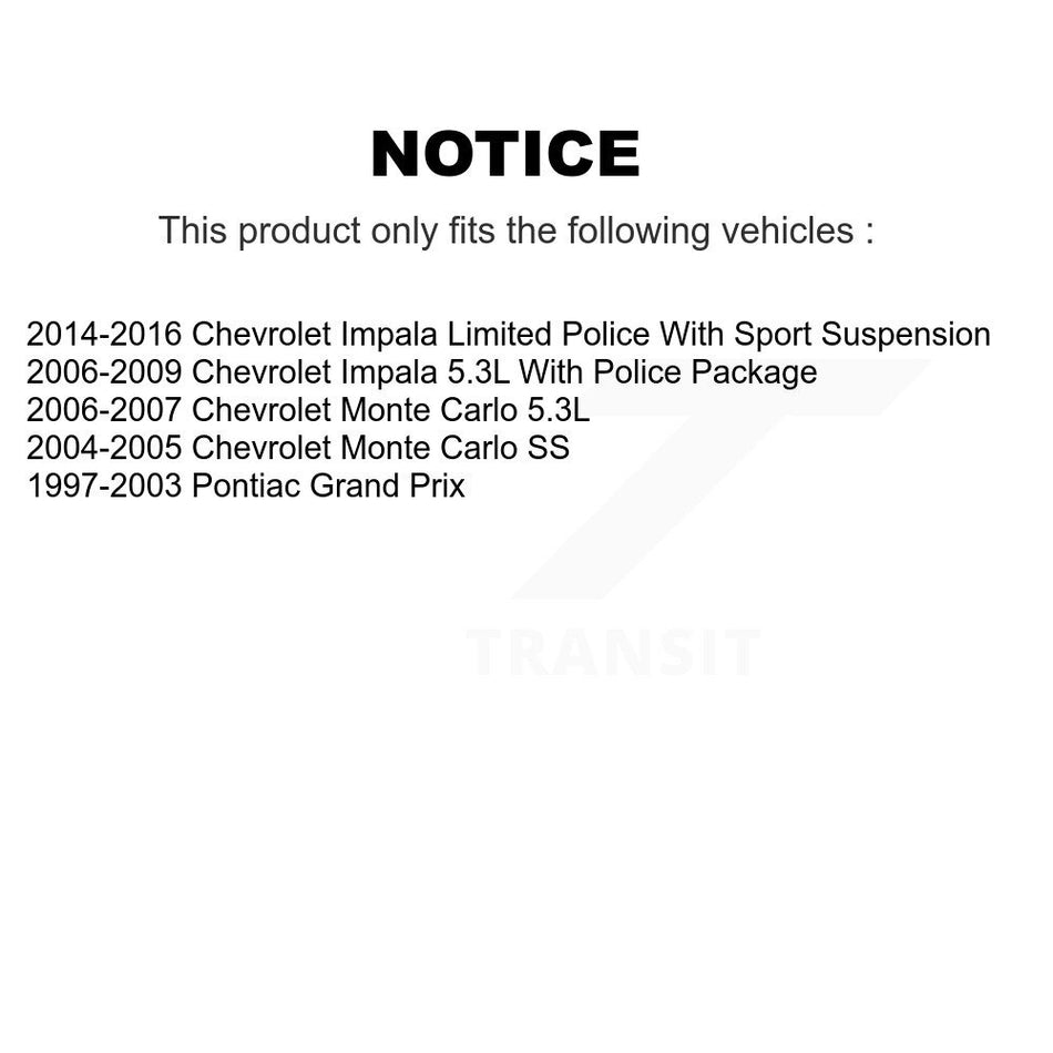Front Suspension Control Arm And Ball Joint Assembly Steering Tie Rod End Stabilizer Bar Link Kit (8Pc) For Chevrolet Impala Pontiac Grand Prix Limited Monte Carlo KTR-100444