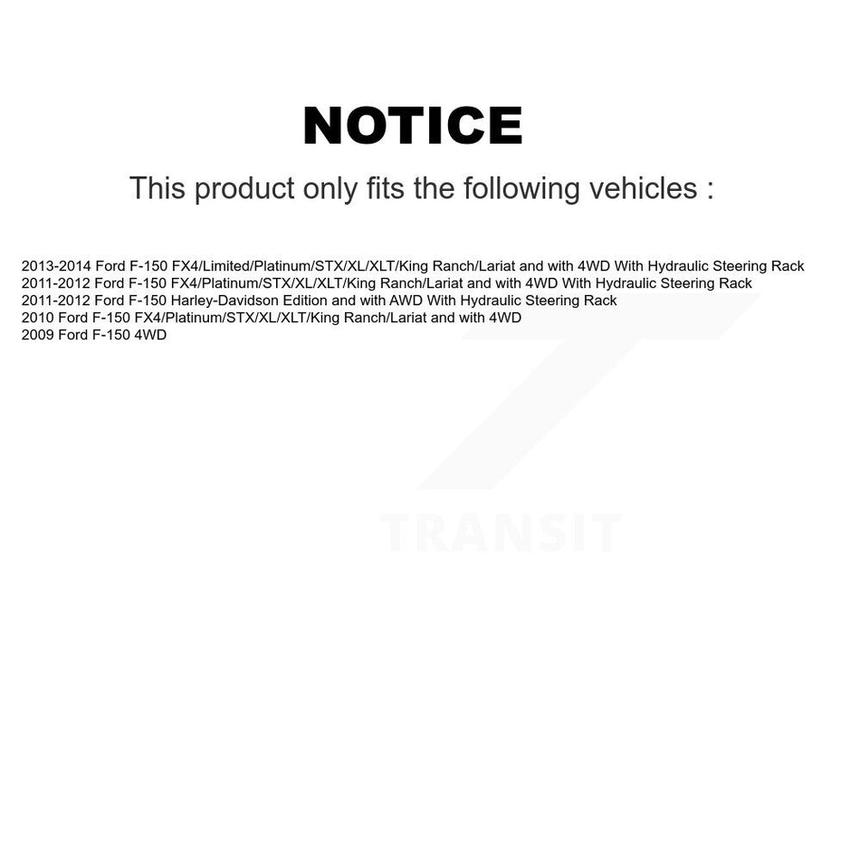 Front Suspension Control Arm And Ball Joint Assembly Steering Tie Rod End Stabilizer Bar Link Kit (8Pc) For Ford F-150 KTR-100526