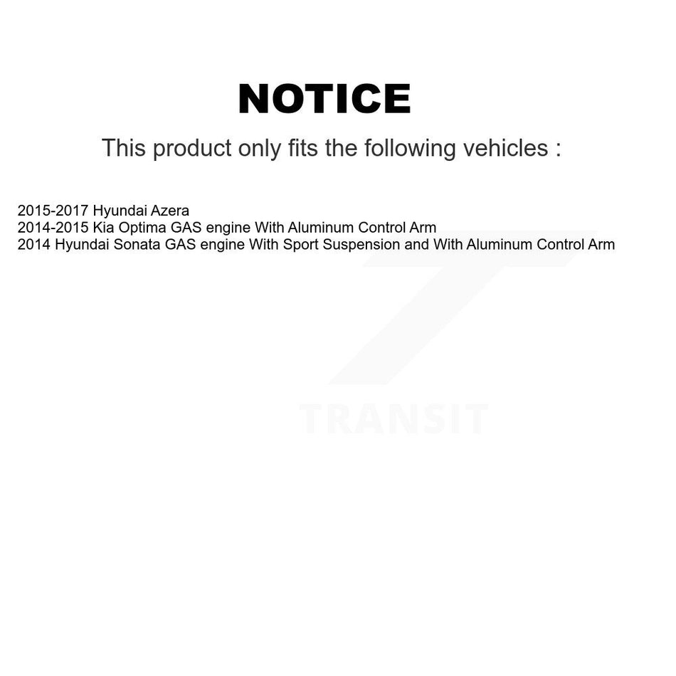 Front Suspension Control Arm And Ball Joint Assembly Steering Tie Rod End Stabilizer Bar Link Kit (8Pc) For Kia Optima Hyundai Azera KTR-100576