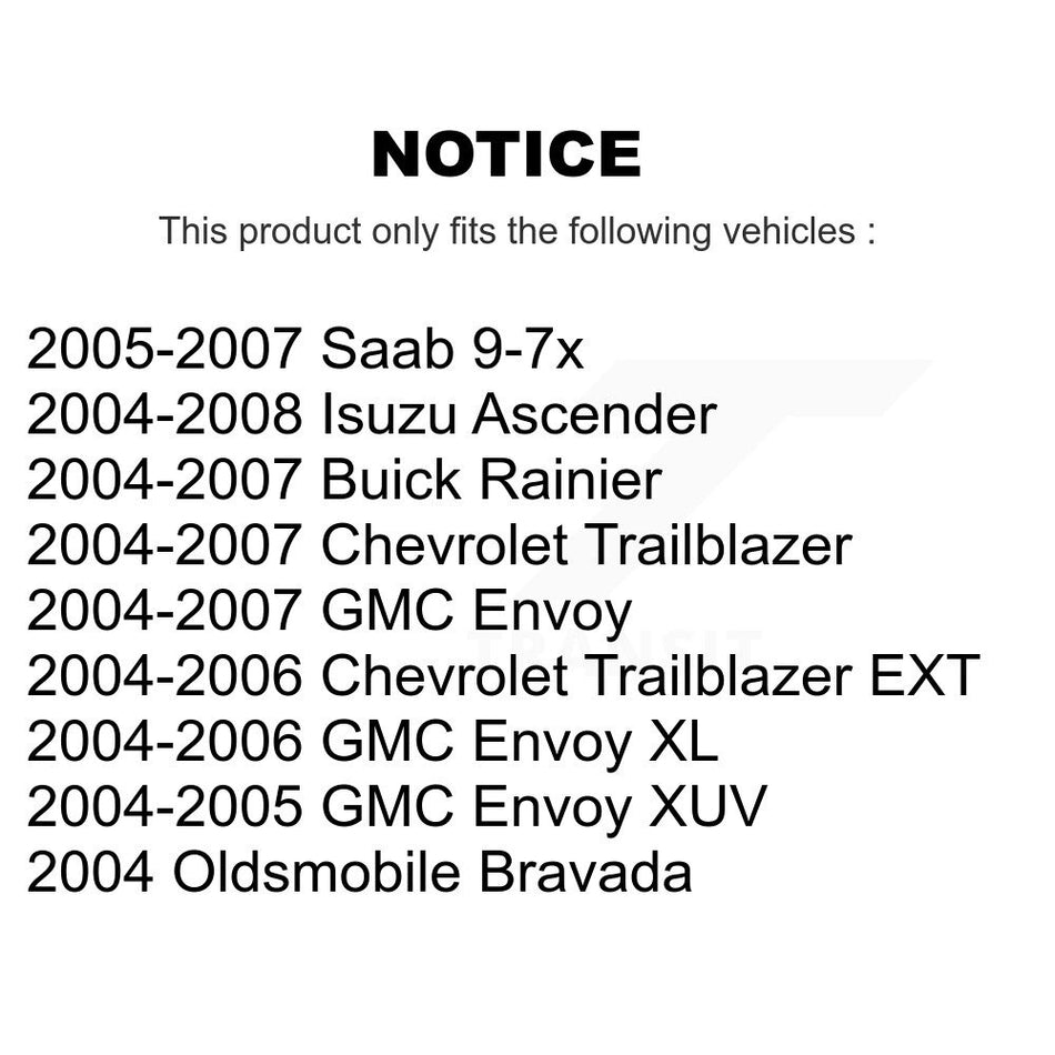 Front Suspension Control Arm Ball Joint Assembly Steering Tie Rod End Link Kit (8Pc) For Chevrolet Trailblazer GMC Envoy EXT XL Buick Rainier XUV Isuzu Ascender Saab 9-7x Oldsmobile Bravada KTR-100594