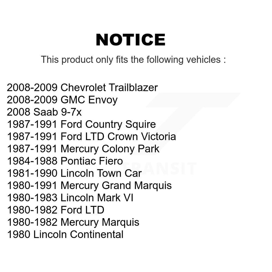 Front Suspension Bar Link Pair For Chevrolet Trailblazer Ford GMC Envoy Lincoln LTD Crown Victoria Town Car Mercury Grand Marquis Pontiac Fiero Mark VI Saab 9-7x Colony Park Country Squire KTR-100664