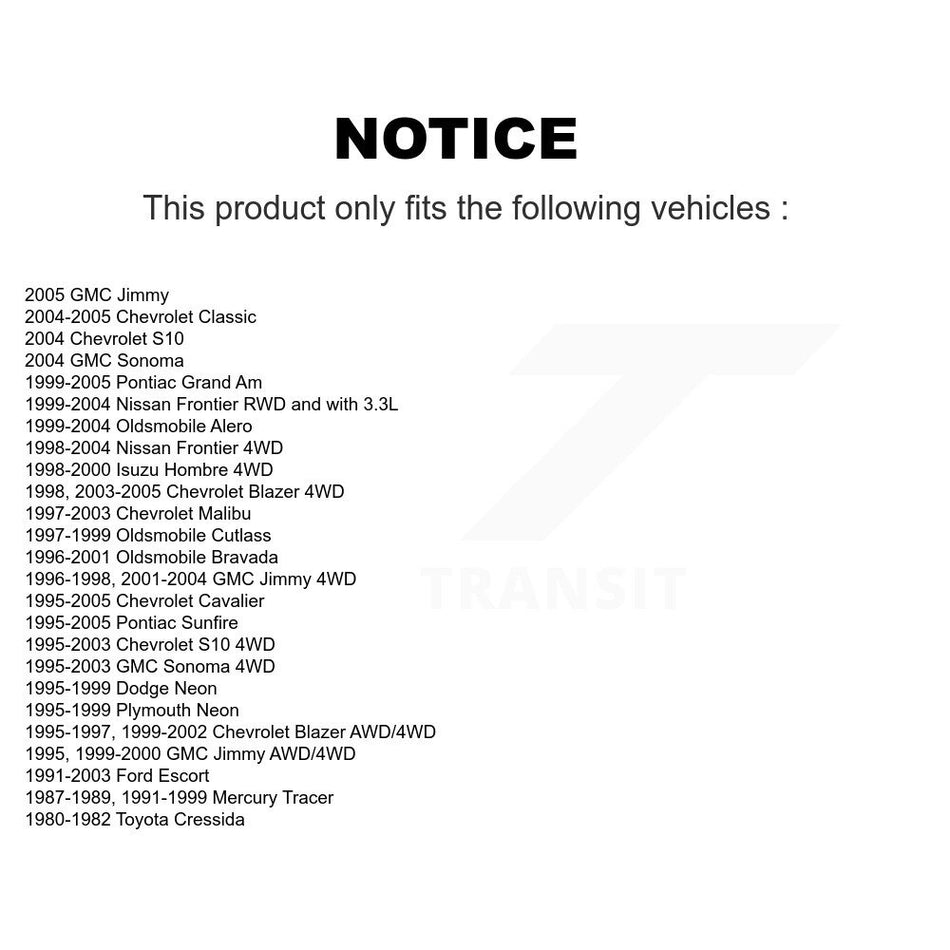 Front Suspension Bar Link Pair For Chevrolet S10 Blazer Cavalier Pontiac Nissan Frontier GMC Grand Am Malibu Sonoma Ford Escort Oldsmobile Alero Jimmy Sunfire Classic Neon Bravada Dodge KTR-100668