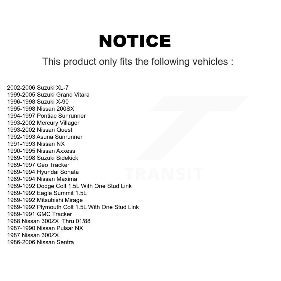 Front Suspension Bar Link Pair For Nissan Sentra Quest Mercury Villager Metro Geo Suzuki Chevrolet Maxima Aerio Dodge 200SX Stealth Esteem 300ZX Swift Colt Pulsar NX Plymouth Mitsubishi KTR-100830