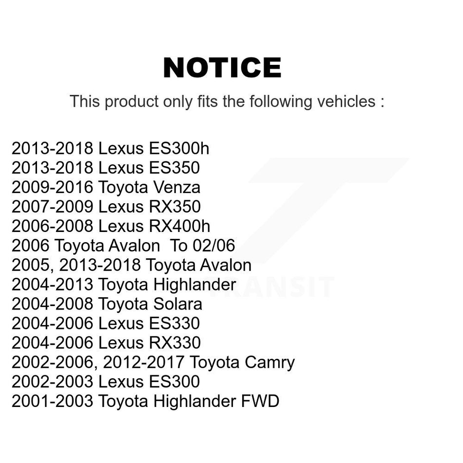 Rear Suspension Stabilizer Bar Link Pair For Toyota Camry Highlander Lexus Avalon ES350 Venza RX350 RX330 Solara ES330 ES300 ES300h RX400h KTR-101044