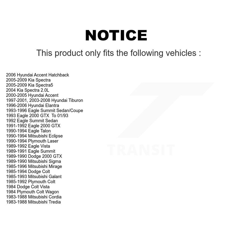 Front Ball Joints Pair For Hyundai Elantra Kia Spectra Accent Tiburon Spectra5 Mitsubishi Colt Eagle Plymouth Eclipse Talon Mirage Dodge Galant Summit Laser Cordia Tredia Sigma Vista 2000 KTR-101122