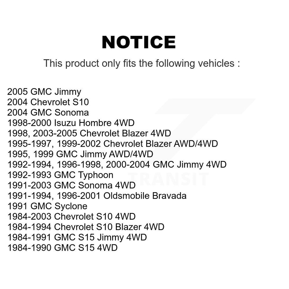 Front Suspension Ball Joints Pair For Chevrolet S10 Blazer GMC Sonoma Jimmy Oldsmobile Bravada S15 Isuzu Hombre Typhoon Syclone KTR-101188