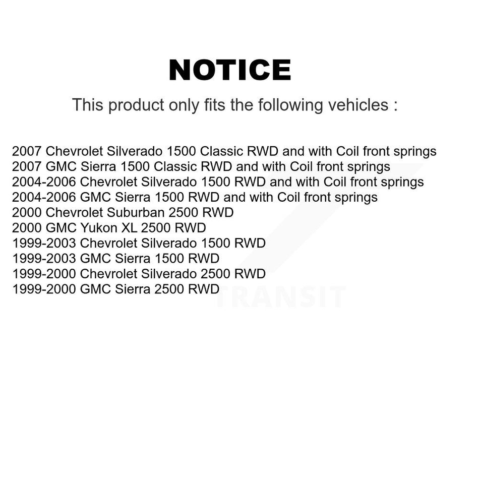 Front Suspension Ball Joints Pair For Chevrolet Silverado 1500 GMC Sierra Classic 2500 Suburban Yukon XL KTR-101196