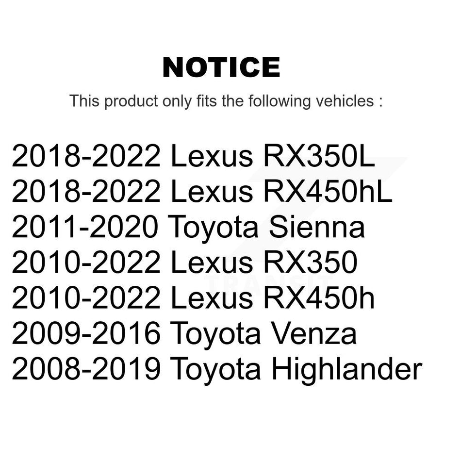 Front Suspension Ball Joints Kit For Toyota Highlander Lexus Sienna RX350 Venza RX450h RX350L RX450hL KTR-101280